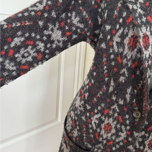 Free People Wool Alpaca Blend Aztec Sweater Coat Jacket Small - Picture 4 of 7